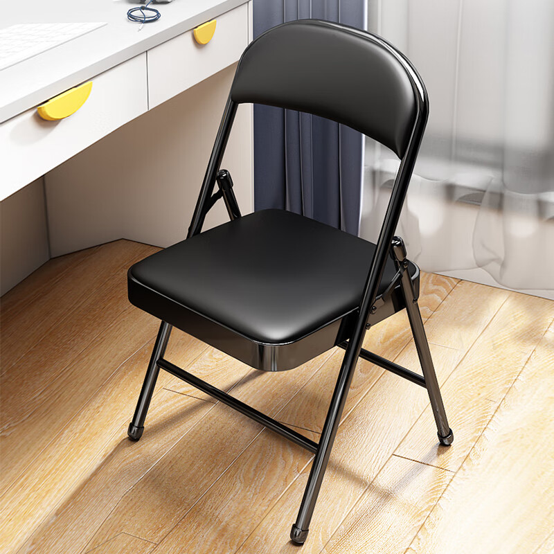 皓轩腾达折叠椅电脑椅办公家用椅子会议培训座椅休闲椅黑色